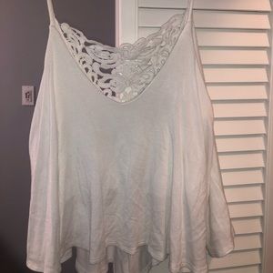☆ white tank with crochet detail ☆